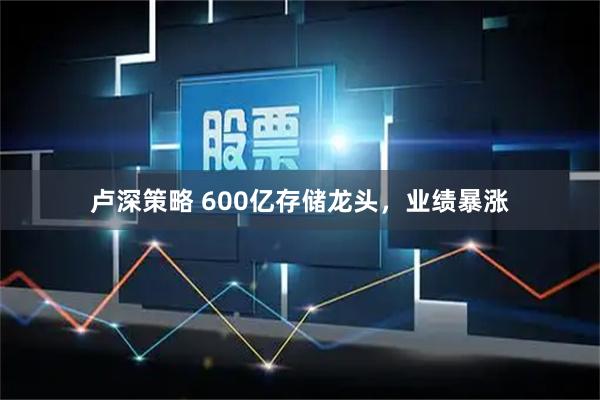卢深策略 600亿存储龙头，业绩暴涨